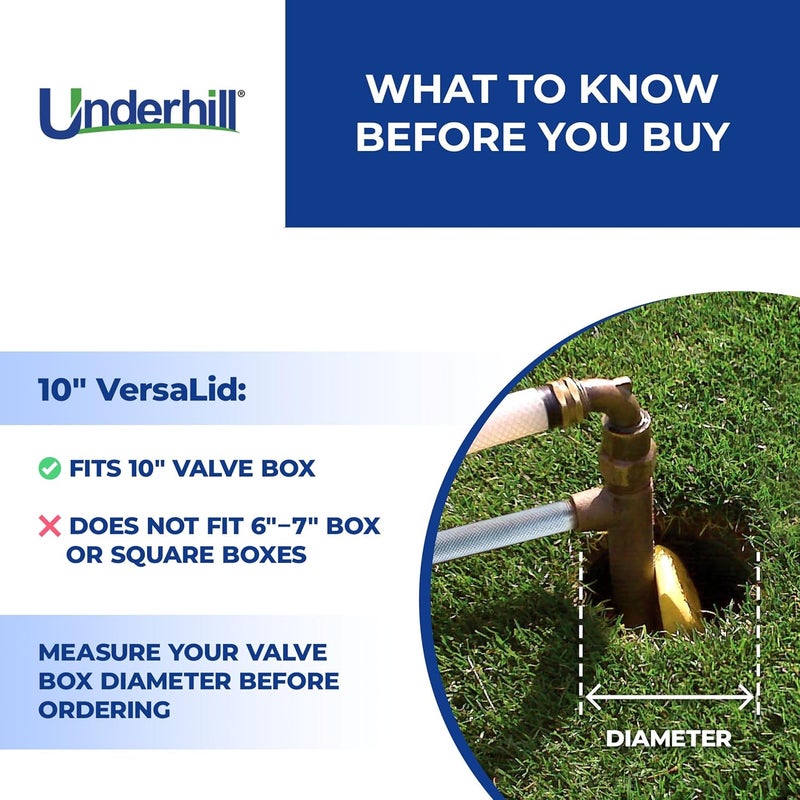 Underhill Sprinkler Valve Round Box Lid, VersaLid 10 Inch Universal Cover for Automatic Irrigation System, Green, VL-10 - Image 5